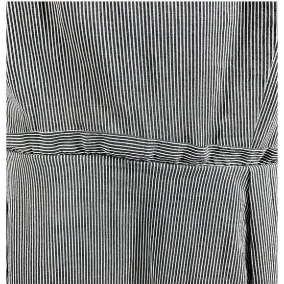 J. CREW FACTORY Gray Grey Career Short Cap Sleeve Stripe Cotton Silk Dress 14 - Picture 4 of 16